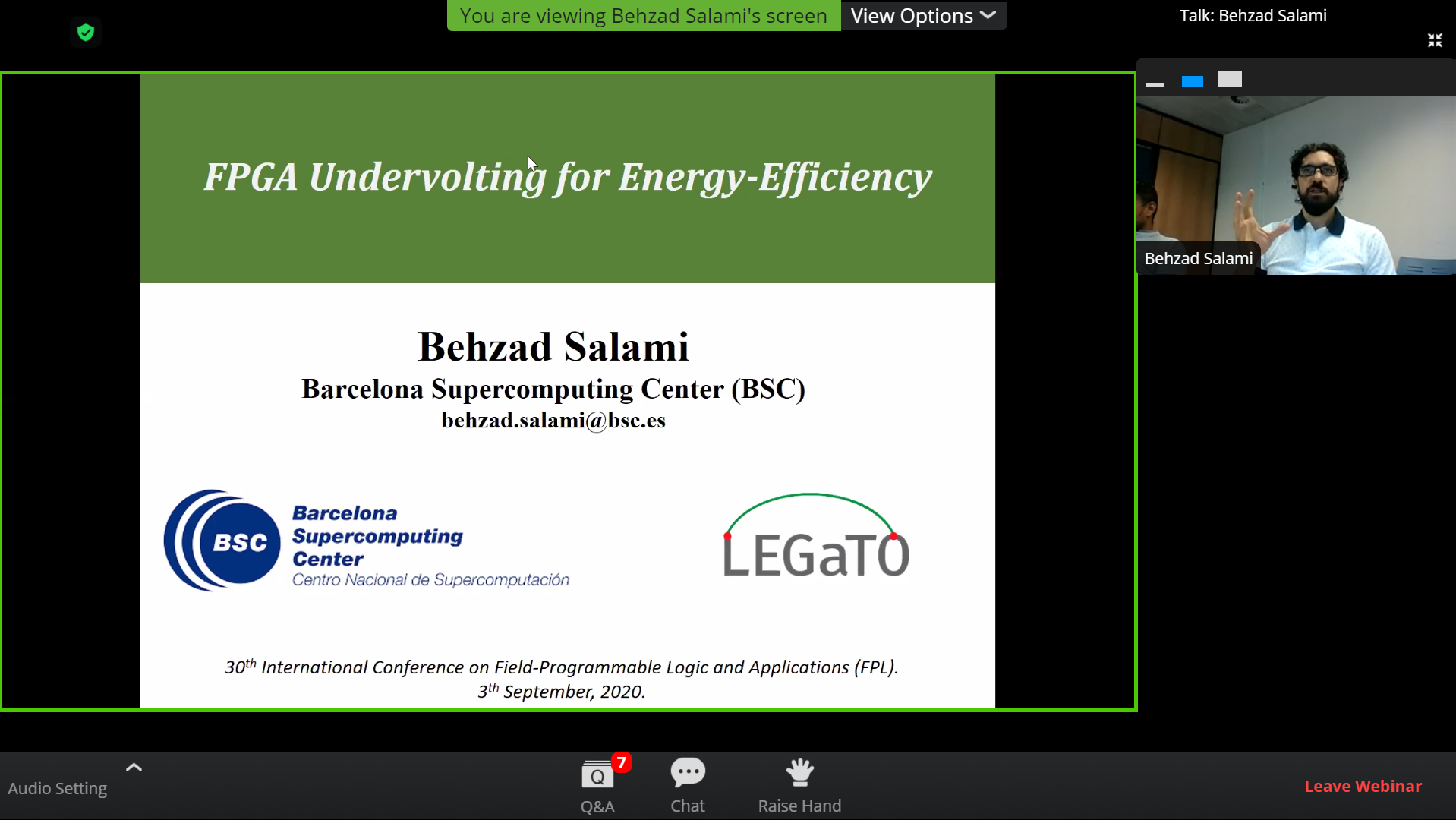 Behzad Salami presents during the tutorial